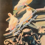 Anne Abgott - Watercolor of Doves in the Park in Spain - in person class
