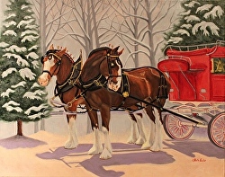 Clydesdale In Snow