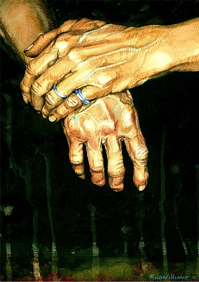 Old Hands by ROD WILLIAMS Watercolor ~  x 