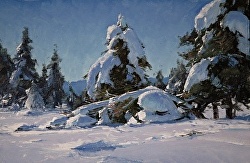 "Heavy Snow Under The Mogollon" by Matt Smith Oil ~ 8" x 12"