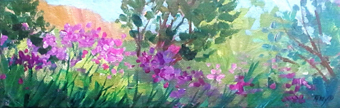 Fireweed by Laura Reilly Acrylic ~ 4 x 12