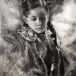 Michelle Dunaway - Charcoal Painting with brushes and water