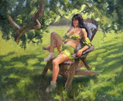 Barbara Berry - A Figure in the Garden, a painting demo