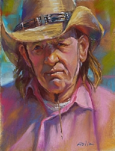 Cowboy Fisherman by <b>Mary Aslin</b> Pastel ~ 12&quot; ... - 173198m