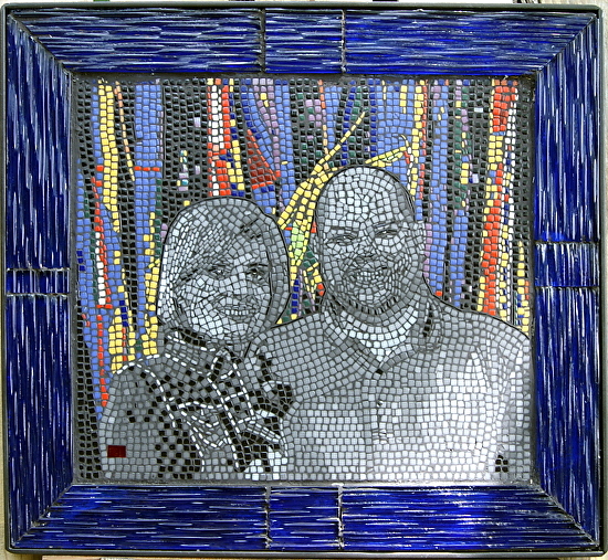 Natalie & Aaron by frederic lecut mosaic ~ 25" (63 cm) x 28" (70 cm)