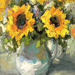 Regina Willard - Sunflowers and White Pitcher