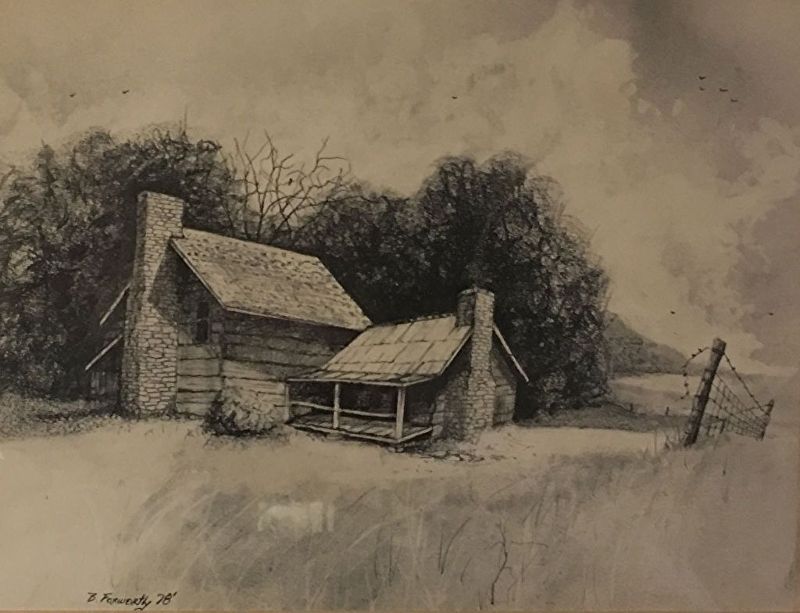 Jim Stevens's Childhood Home. Pencil 1978