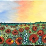 FIRST GALLERY OLATHE  - PAINT NIGHT "SUNRISE POPPIES"  TUESDAY APRIL 18  TIME: 6:30-8:30  $30.