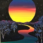 FIRST GALLERY OLATHE  - PAINT NIGHT "RAINBOW RIVER"  DATE: TUESDAY JUNE 13,  6:30-8:30 $30.