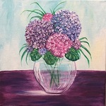 FIRST GALLERY OLATHE  - PAINT NIGHT "HYDRANGEA BOUQUET"TUESDAY MARCH 14,THURSDAY MARCH 30. 6:30-8:30PM $30.