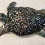 FIRST GALLERY OLATHE  - CLAY CLASS " SEA TURTLE SCULPTURE" JULY 24
