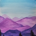 FIRST GALLERY OLATHE  - "PURPLE MOUNTAINS" INK & WATERCOLOR With TESH FRIDAY JANUARY 26, 6:30-8:30, $30.