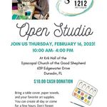 Studio 1212 Art Gallery - Open Studio; February 16, 2023; 10:00-4:00