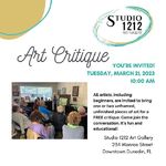 Studio 1212 Art Gallery - Critique; March 21, 2023, 10:00 AM
