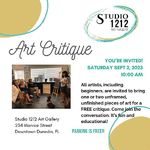 Studio 1212 Art Gallery - Critique Saturday Sept 2, 2023, 10:00 AM