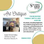 Studio 1212 Art Gallery - Critique Tuesday Sept 19, 2023, 10:00 AM