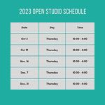 Studio 1212 Art Gallery - Open Studio Schedule (Oct. - Dec. 2023)