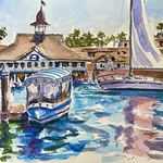 Kristen Olson Stone - Watercolor Sketching, Balboa Island, Plein Air 1-Day Workshops