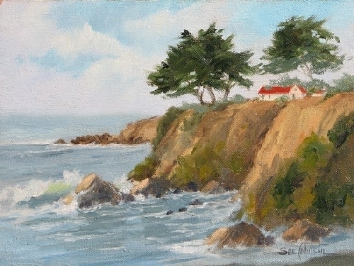 Cayucos Cliffs by Sue Johnson Oil ~ 9'' x 12''