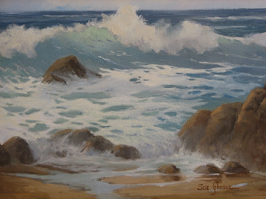 Morning Surf by Sue Johnson Oil ~ 11 x 14