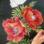 Svitlana Prouty - Workshop 2 HAND-PAINTED SILK SCARF WITH POPPY FLOWERS