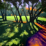 Joe A. Oakes - Colorful Trees & Landscapes Painting