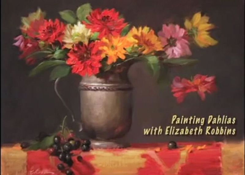 Elizabeth Robbins, Painting Dahlias