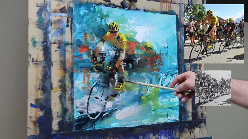 Mark Lague, Tour de France One - Painting People in Motion