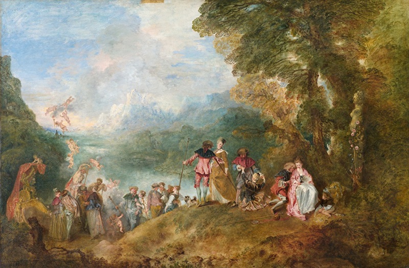 Jean-Antoine Watteau, Pilgrimage to Cythera, oil on canvas, 1717