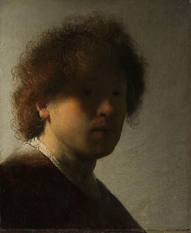 Rembrandt van Rijn, Self-Portrait (detail), oil on canvas, c.1628