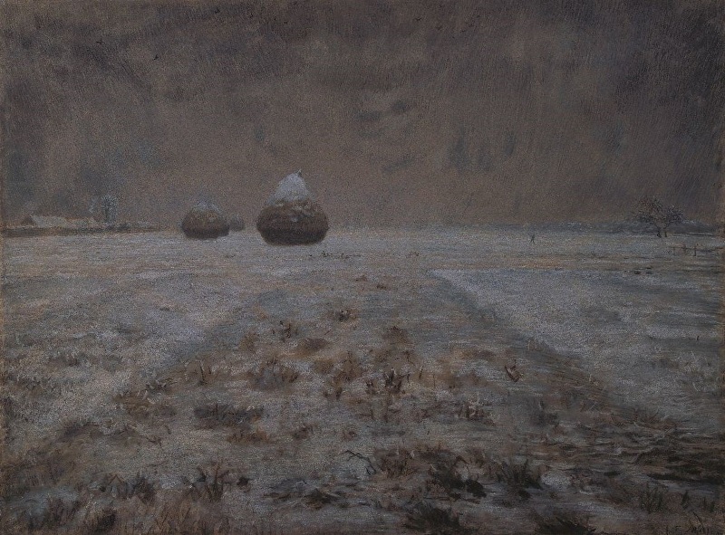 Jean-François Millet, Winter, oil on panel, c.1868