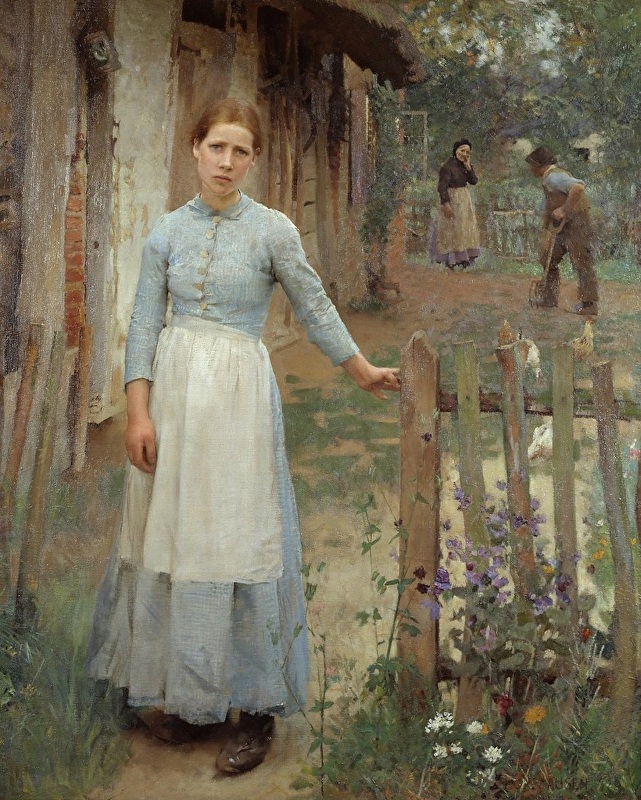 Sir George Clausen, The Girl at the Gate, oil on canvas, 1889