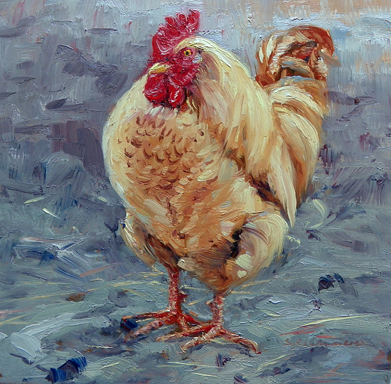 August 15, 2014 Pretty Chicken Painting! | Plein Aire in Maine