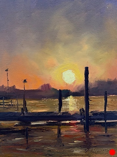 Sunrise, Crabtown Creek by Megan Lawlor - SOLD Oil 12 x 9