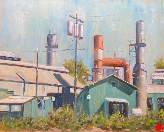 Old Maui Sugar Mill by Larry Cansler- SOLD Oil on canvas on panel, 16" x 20" x 1/4"