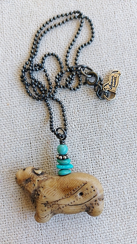 Bear Necklace with Turquoise