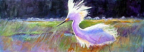 لوحات رائعه بريشة الرسامة نينا ألين فريمان Warrior-egret
